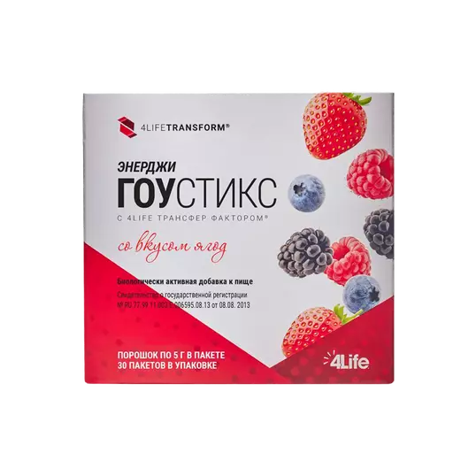 Энерджи Гоу Стикс со вкусом ягод (30 пакетов в упаковке)