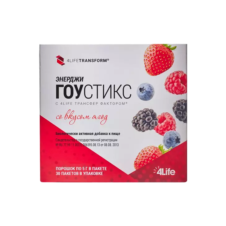 Энерджи Гоу Стикс со вкусом ягод (30 пакетов в упаковке) - 1